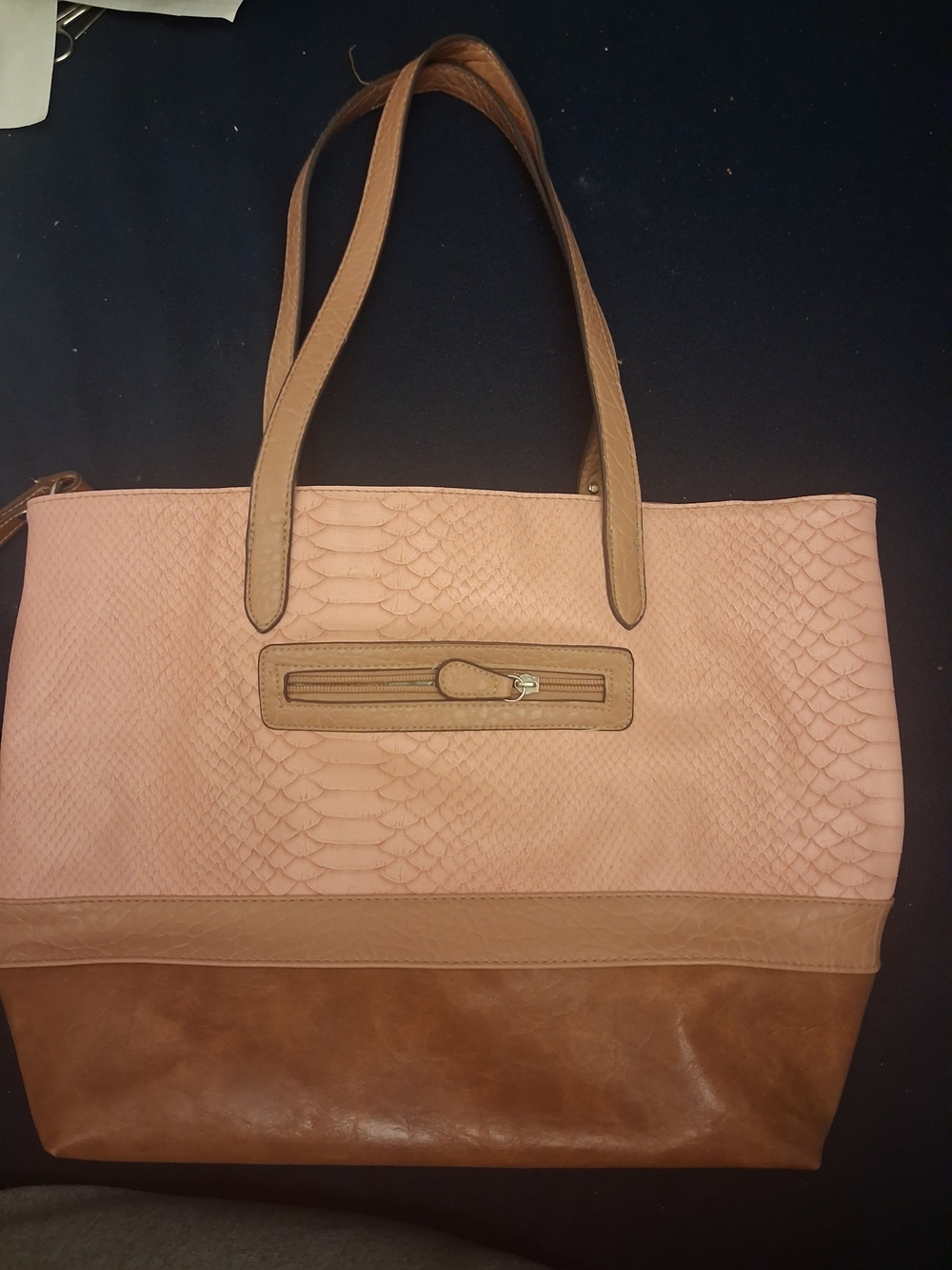 Women’s Two-Tone Pink and Brown Tote Bag